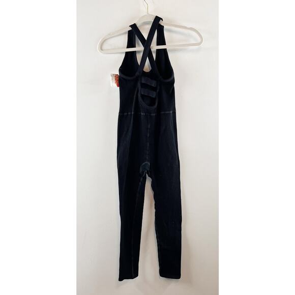 Free People Movement Free Throw Ribbed Onsie Jumpsuit Black Small - Picture 12 of 12